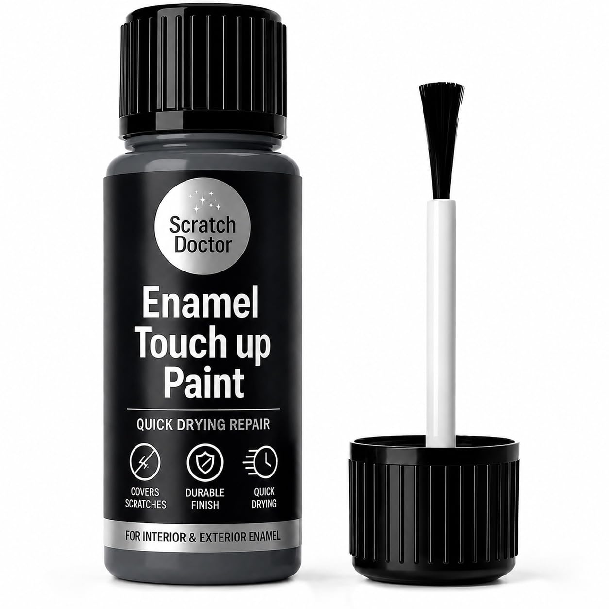 The Scratch Doctor Anthracite Grey Enamel Touch Up Paint Anthracite 15Ml | Quick Dry Repair Paint For Baths Sinks Fridges Ovens Radiators & Kitchen Appliances | Fix Chips & Scratches On Enamel Ceramic & Metal