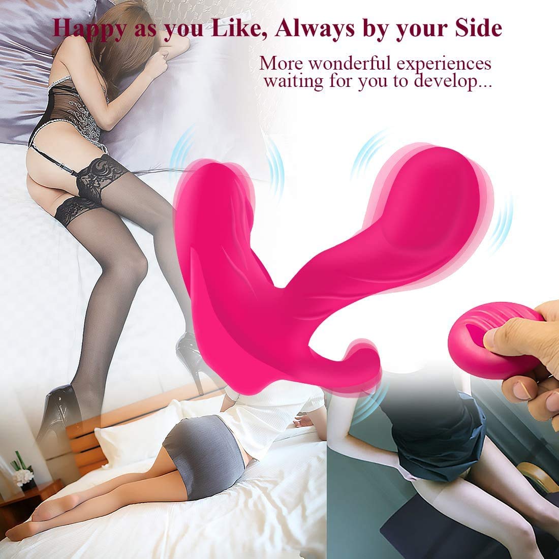 Riscaldabile Vibratori Sessuali per Donna Indossabili Vibratore di Silicone con Telecomando Doppio Motore e 10 Modalità di Vibrazione per Clitoride Punto g e Stimolazione Massaggiatore Rosa