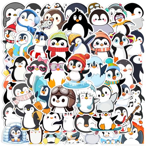 Cute Penguin Stickers, 60Pcs Funny Penguins Animals Decals for Decor Laptops, Zumkjde...