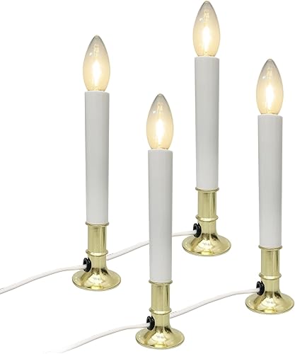 Paquete de 4 velas eléctricas de Navidad para ventana, velas eléctricas de 9 pulgadas con sensor del atardecer al amanecer, luces de vela disponible en Yaxa Colombia