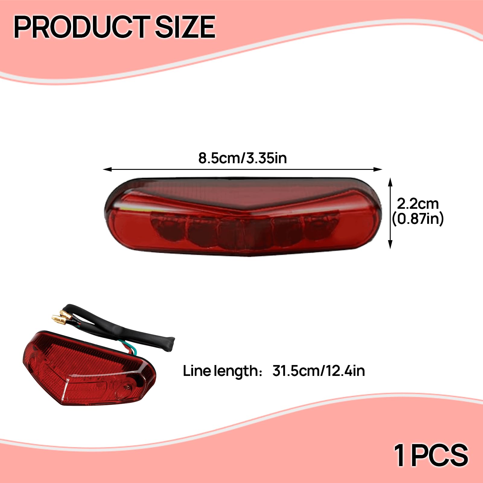 Fanale Posteriore LED Per Moto - Luce Freno E Indicatori Integrati, Guscio Rosso - Foto 9