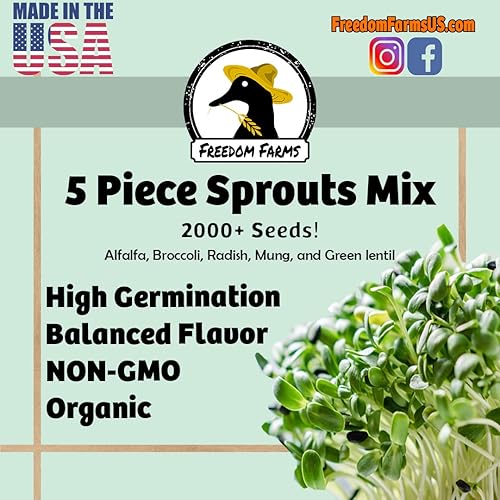 Miniatura 2 de Semillas iniciales de brotes de frijol estilo ensalada de 1 libra, más de 2000 semillas, sin OMG, mezcla de germinación, incluye alfalfa, brócoli,