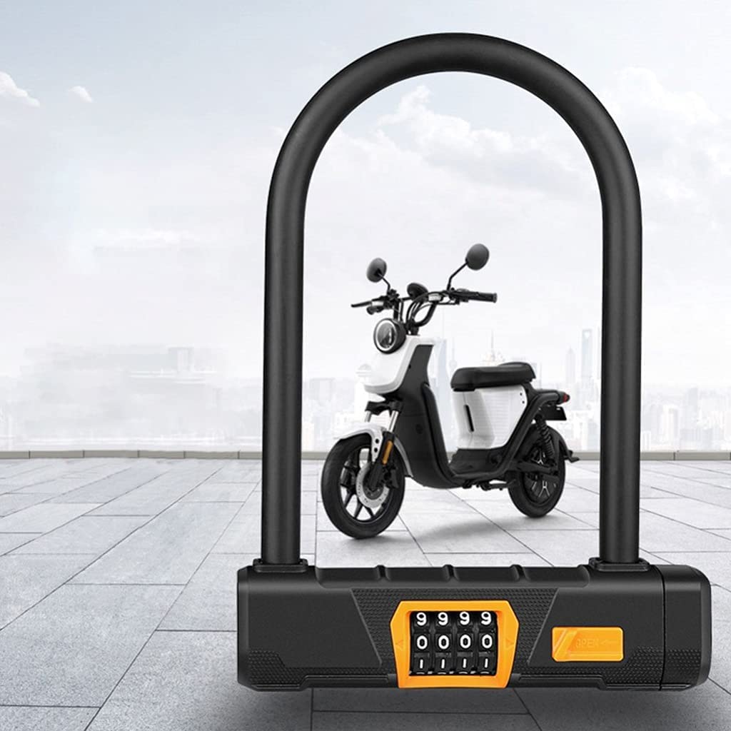 Lucchetto per Bici con Chiave antifurto Lucchetto per Bicicletta Lucchetto codificato Lucchetto per Bicicletta Lucchetto a Combinazione con codice numerico a 4 cifre Lucchetto per Moto Scooter