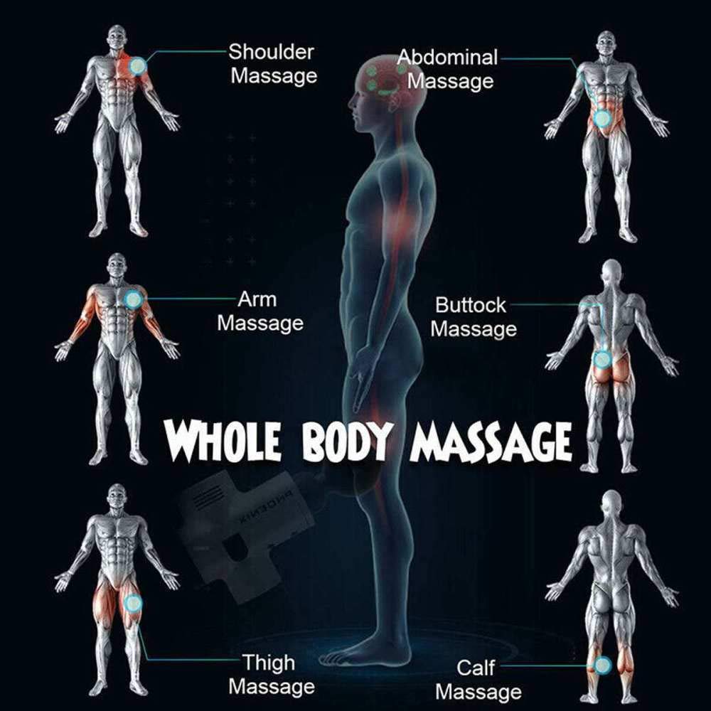massaggiatore muscolare terapia sportiva rilassamento sollievo dal dolore shaper dimagrante corpo 6 teste 7200r / min-1_Blu