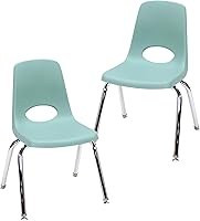 Vista 38 de FDP 13050-LG - Silla escolar apilable de 18 pulgadas, asiento apilable para estudiantes con patas de acero cromado y deslizadores giratorios