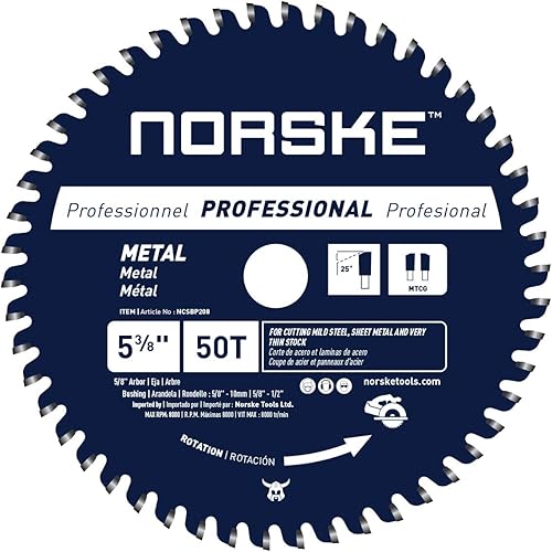 Norske Tools NCSBP208 - Hoja de sierra de corte de metal 50T de 5-38 pulgadas para techos de acero, revestimiento de metal, tubo de acero, pernos de disponible en Yaxa Colombia