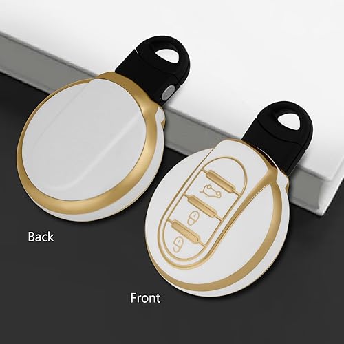 Miniatura 4 de Funda para llavero BMW Mini de 34 botones, TPU Smart Key Fob Case Compatible con BMW Mini Cooper F54 F55 F56 F57 F60 Serie F (blanco)