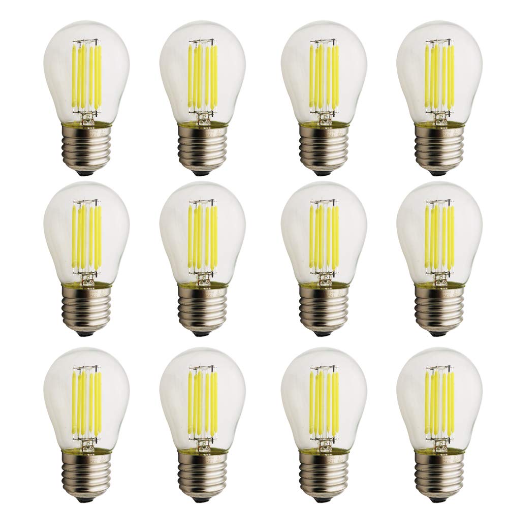 G45, żarówki LED, E27, 6 W, porównywalne z żarówką 50 W, 450 lumenów, AC 220 V, ciepła biel G45, żarówka przezroczysta szkło, 12 sztuk