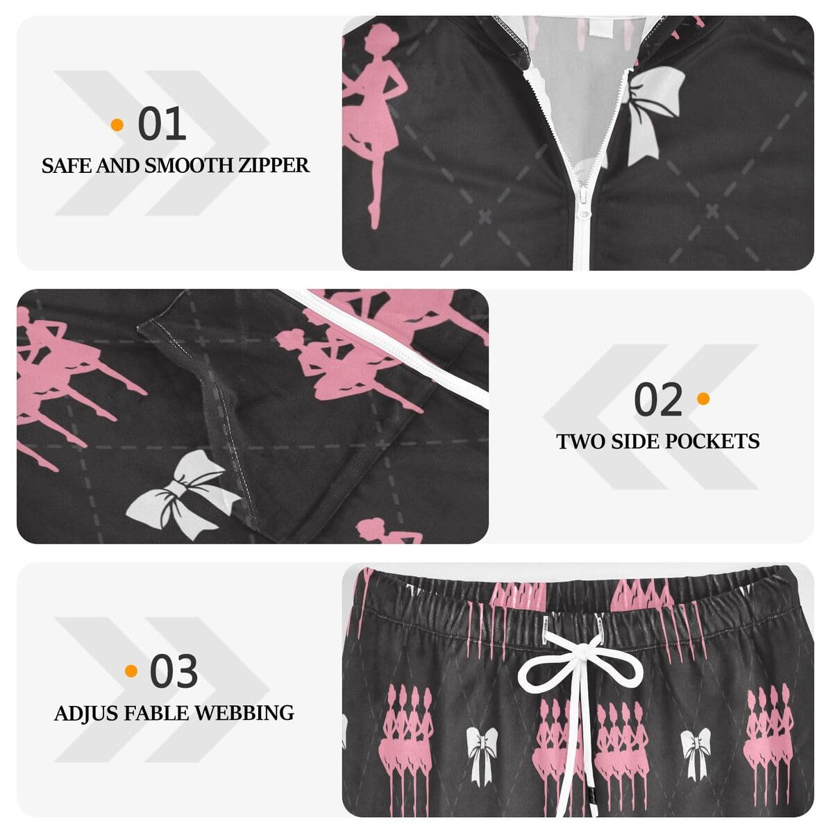 Conjunto deportivo de 2 piezas para mujer, conjunto deportivo de manga larga con lazo blanco