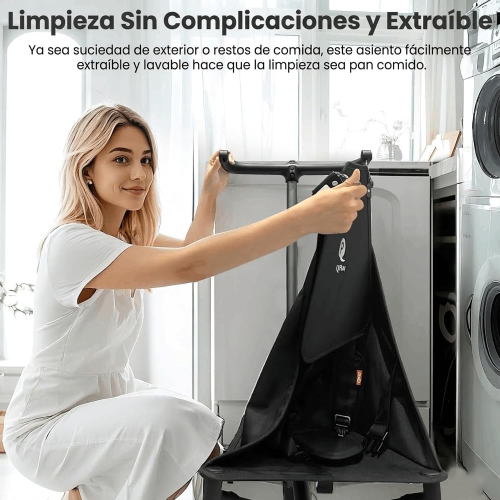 QPlay Silla de Paseo City Ultraligera | Carrito Plegable y Portátil 2.8 kg con Capota, Ruedas con Suspensión, Arnés de 5 Puntos y Marco de Aluminio | Para Niños de 6 a 36 Meses – 78x40.5x91 cm