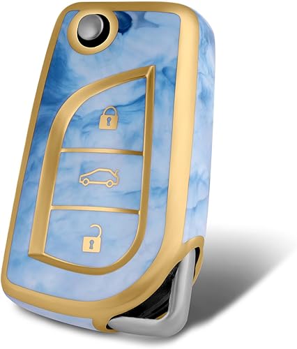Funda para llavero compatible con Toyota de 3 botones Avalon Camry Corolla Fortuner Highlander Levin RAV4 LE Sequoia Sienna Tacoma Tundra Yaris