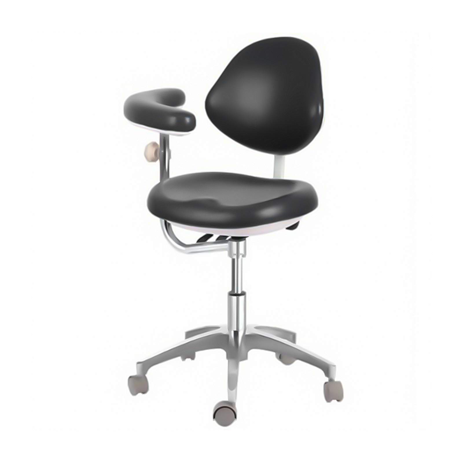 Aries OutletsDental Adjustable Doctor's Stool Assistant Chair+360 Degree Rotation Armrest PU