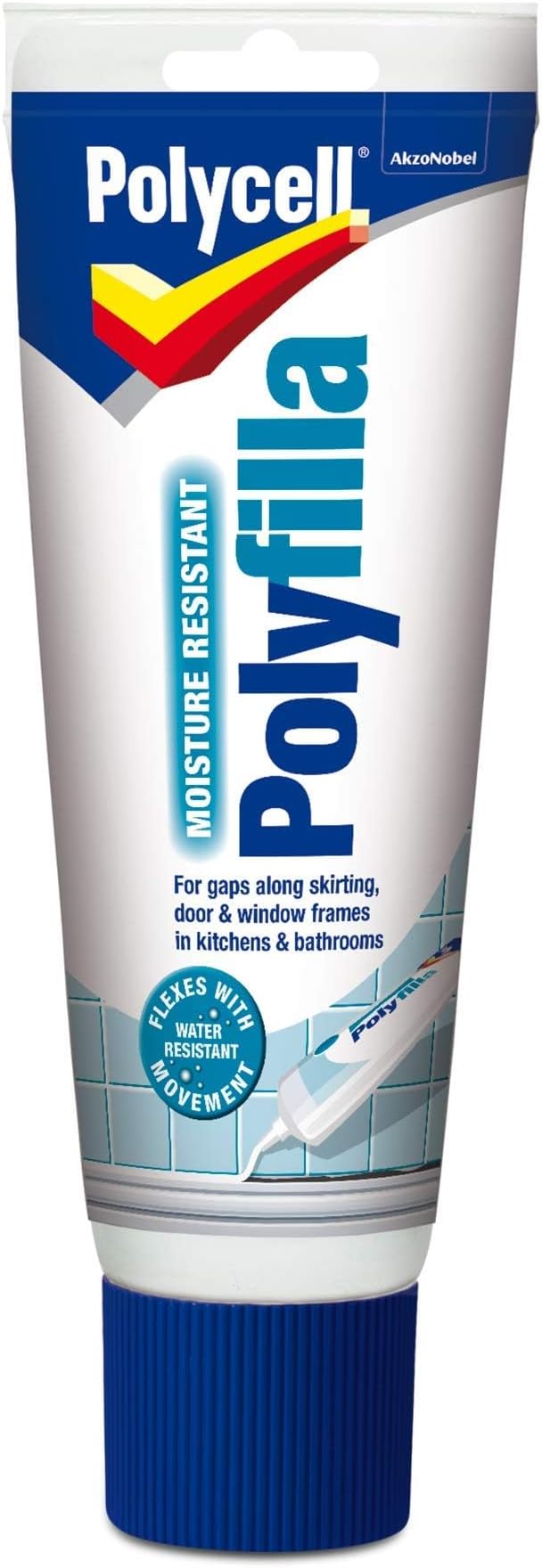 Polycell Ready Mixed Tube Moisture Resistant Polyfilla, 330 g - White