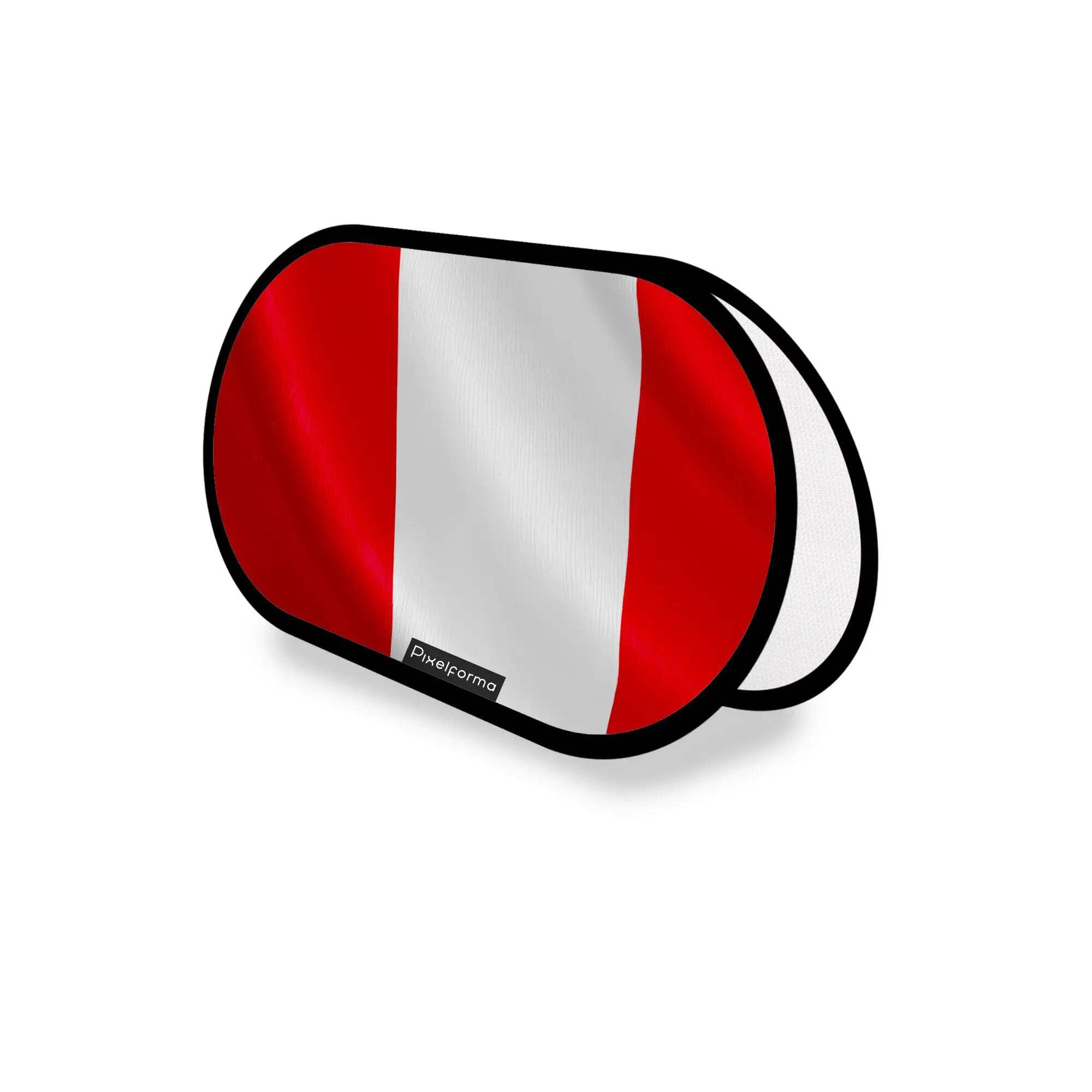 Drapeau Pérou support publicitaire ovale 70x120cm en polyester résistant aux intempéries extérieures - 3