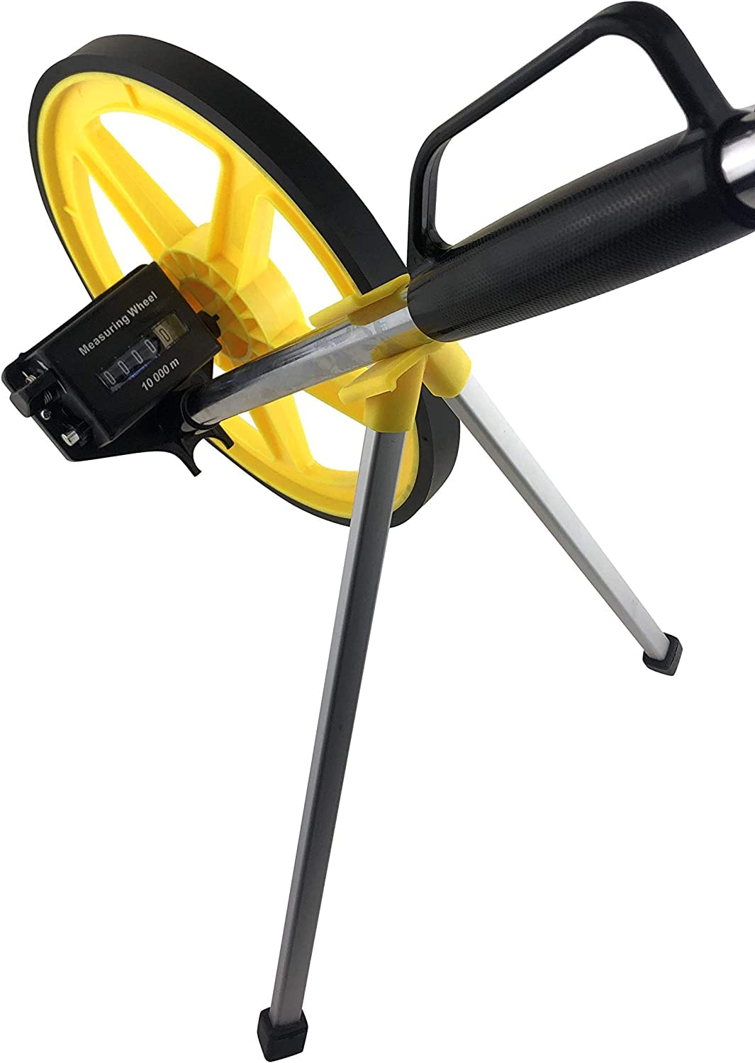 PRODIAMANT® Ruota di misurazione 0–9999 m [Pieghevole e Illuminata] – Ruota di misurazione precisa con contatore, supporto e borsa per il trasporto – Ideale per edilizia, rilevamenti e sport
