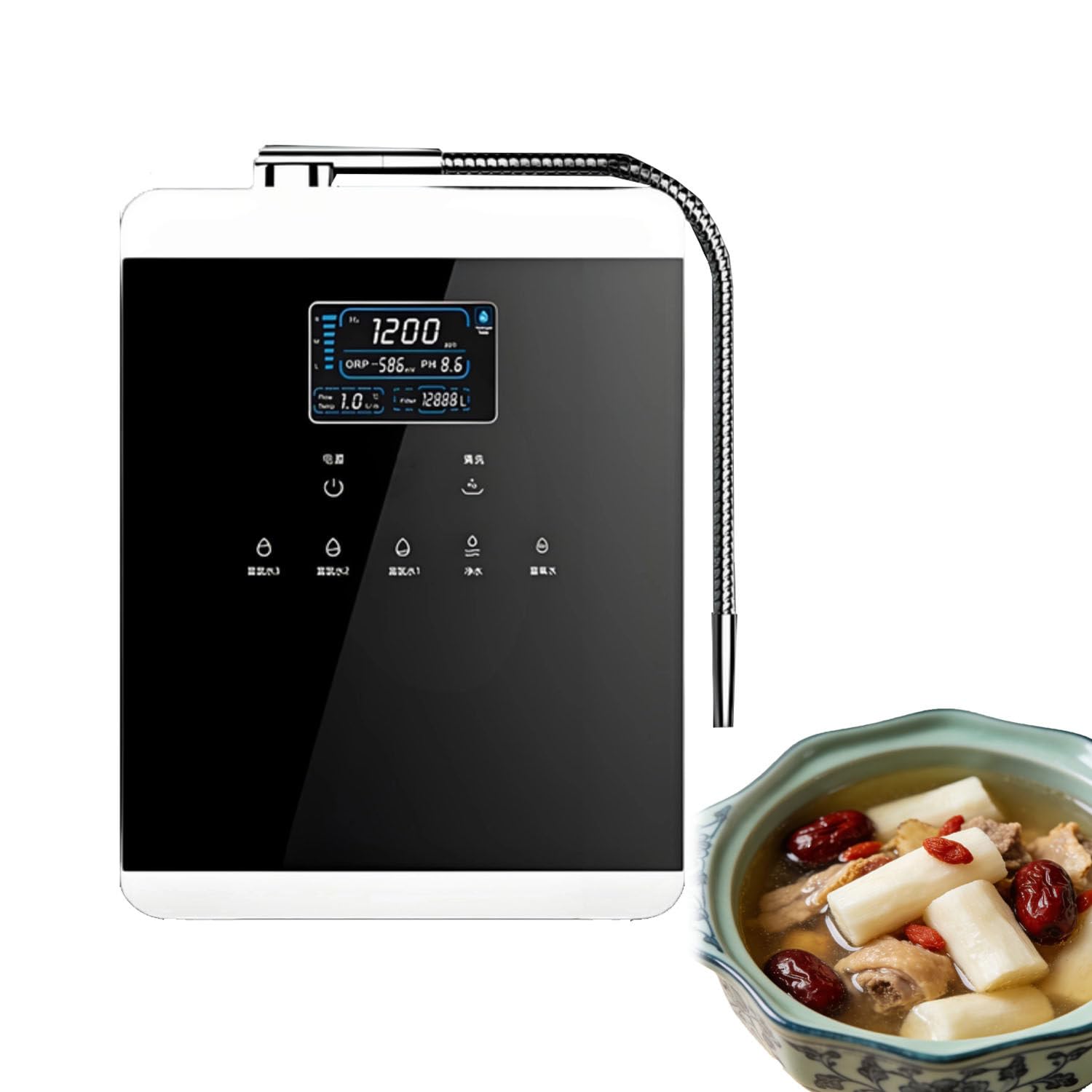 Macchina per Acqua alcalina e acida, purificatore ionizzatore d'Acqua, LCD Touch autopulente, valvola di Regolazione PH/ORP, 5 impostazioni, capacità 6000 l