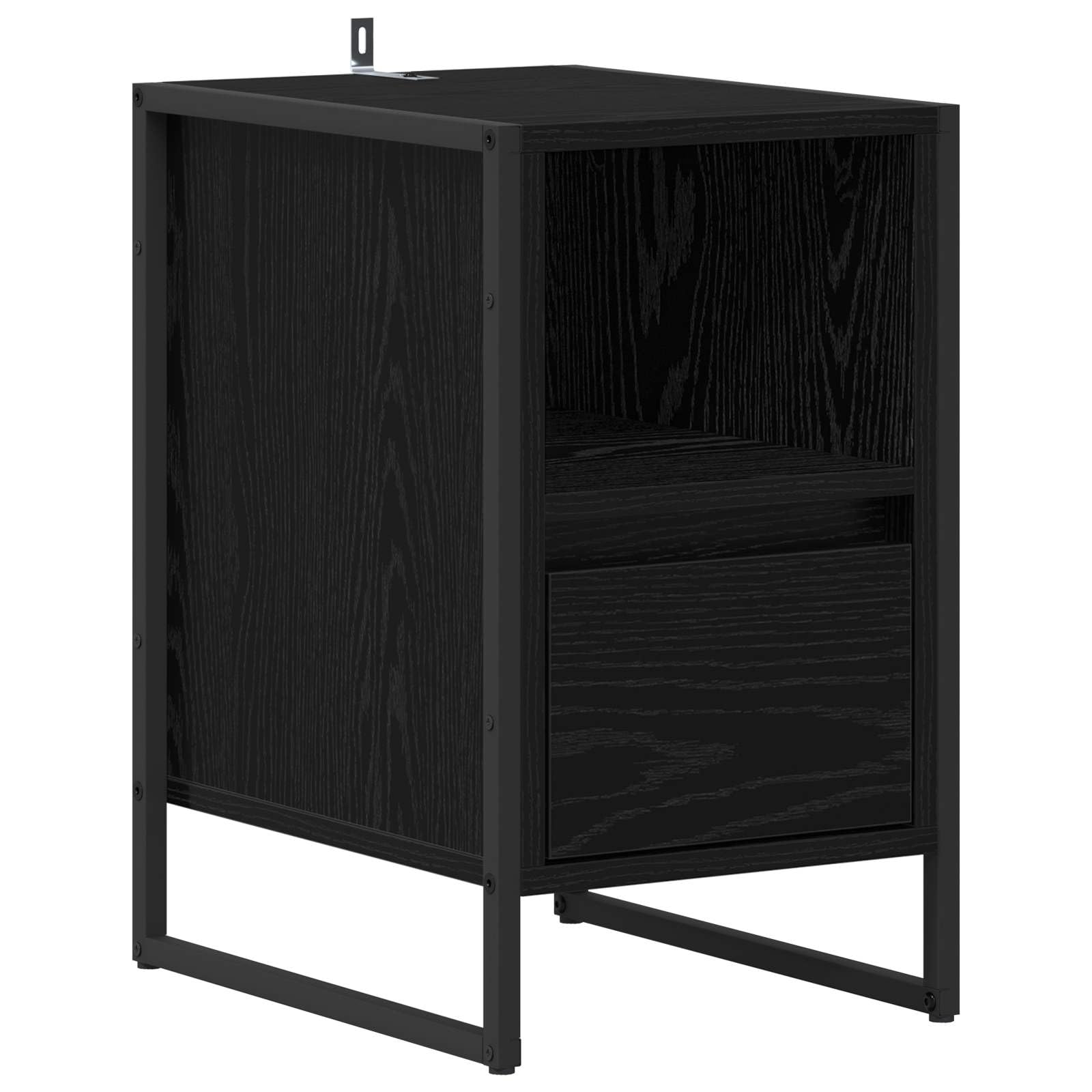 Comodino industriale 2 pz Rovere nero con 2 cassetti 39,5 x 30 x 50 cm tavolino mobiletto salvaspazio per camera da letto soggiorno ufficio con ripiano e contenitore