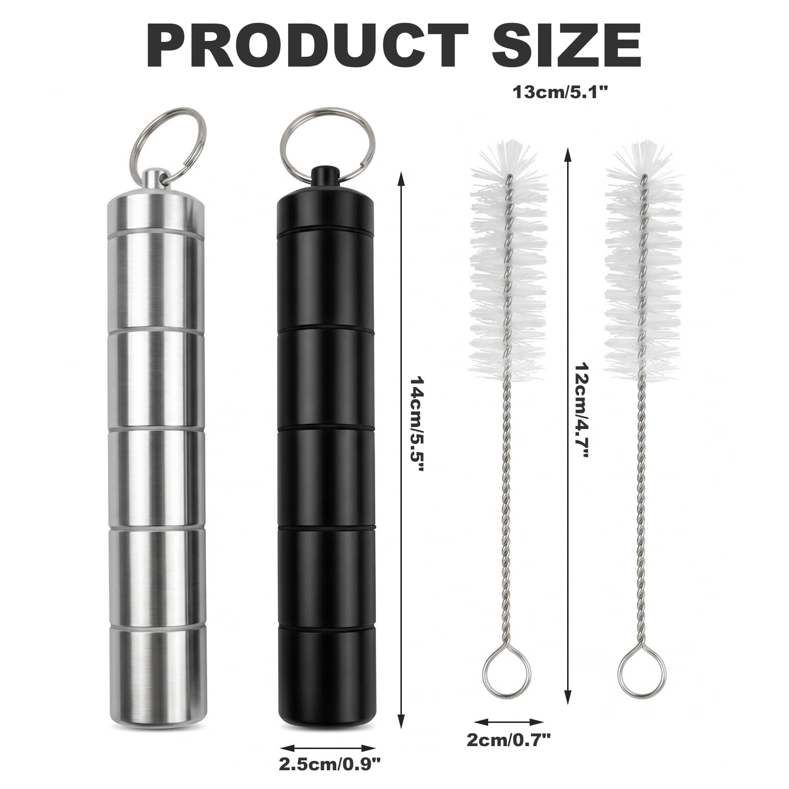 Aluminium Étanche Boite à Épice 5-en-1 Set de 2 Mini Récipients à Épices pour Voyage Pique-Nique