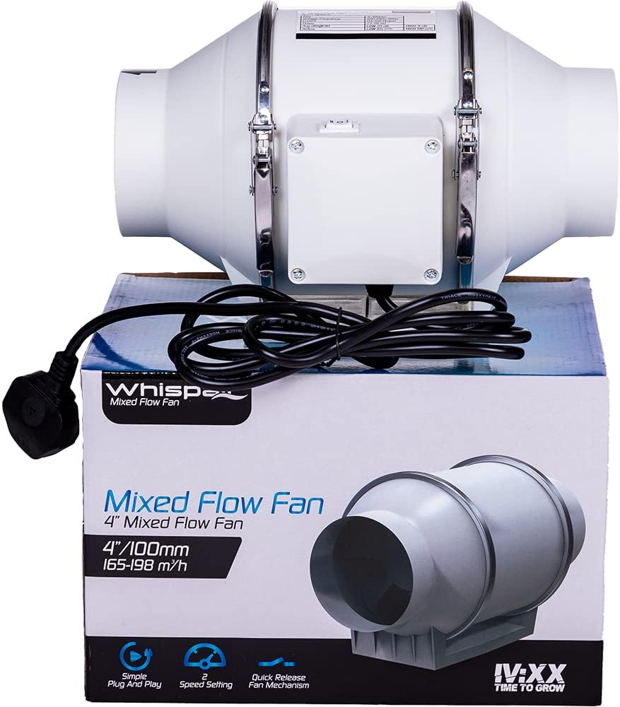 WhispAir Mixed Flow Fan 4”/100mm (198m3/h)