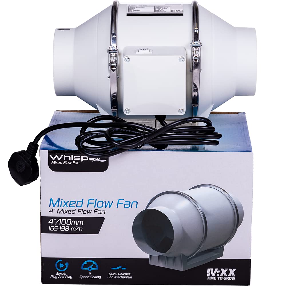 WhispAir Mixed Flow Fan 4”/100mm (198m3/h)
