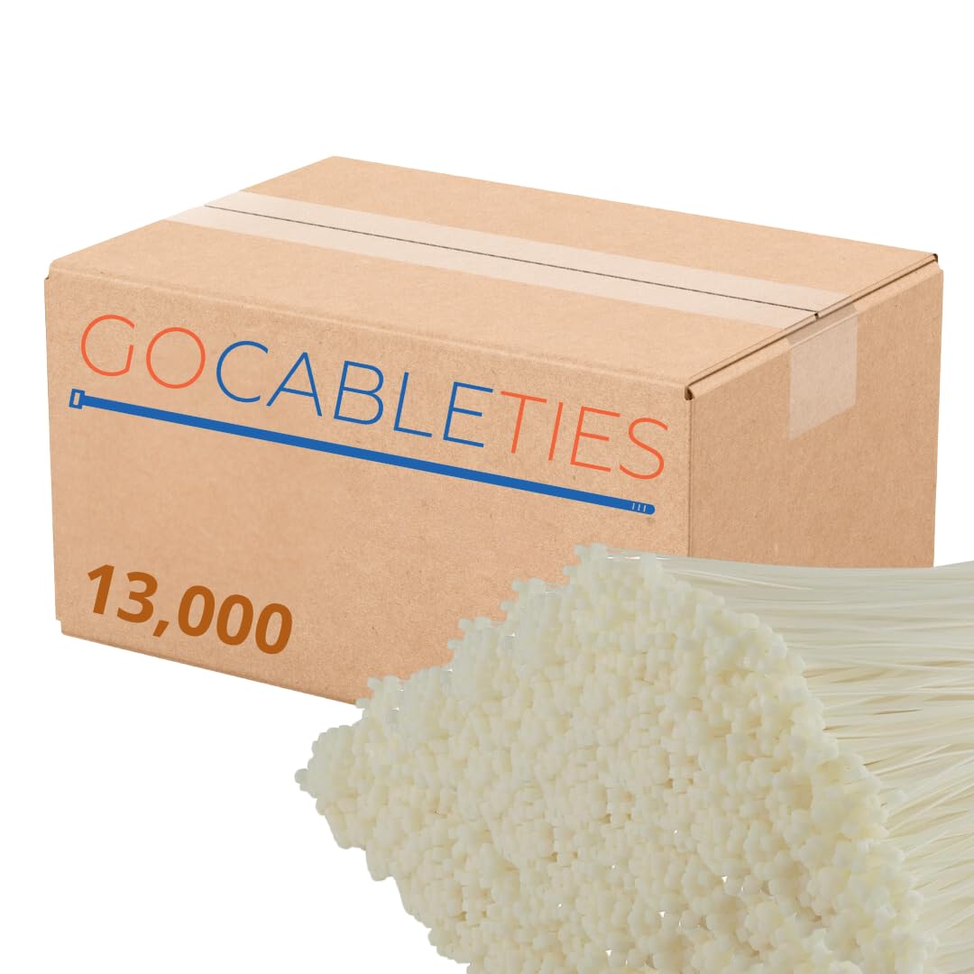 Gocableties Kabelbinder Weiß 13000 Stück 200 x 4,8 mm UV-beständig