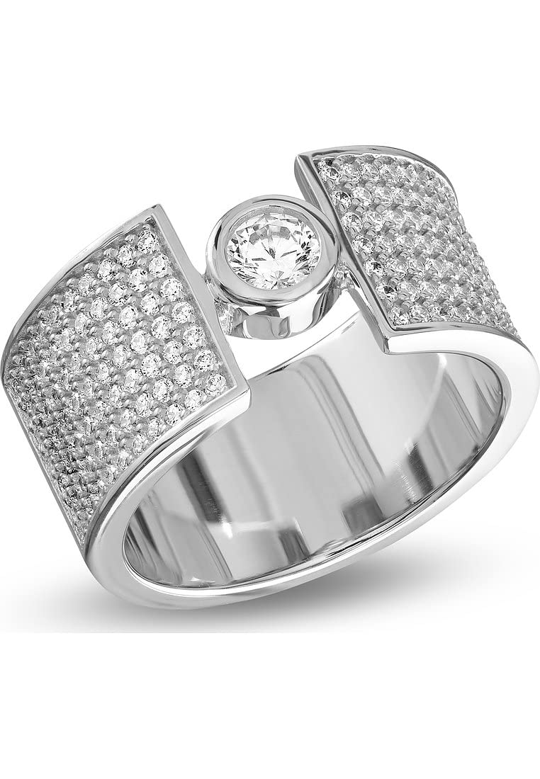 JETTE Damen-Damenring 925er Silber 155 Zirkonia 32017724