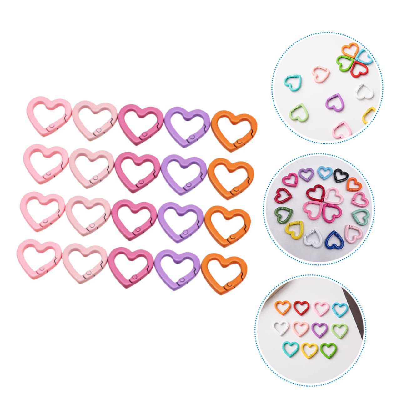 Operitacx 60pezzi Ganci Moschettone Per Portachiavi Clip Molla Colorate Per Fai Da Te Accessori Per Gioielli e Chiusura Facile e Resistente Design Elegante e Pratico