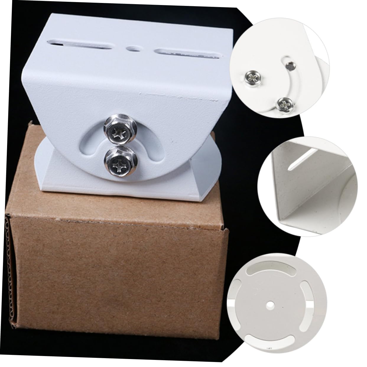 Support pour Caméra de Sécurité Blanc en Acier, 2 Pièces