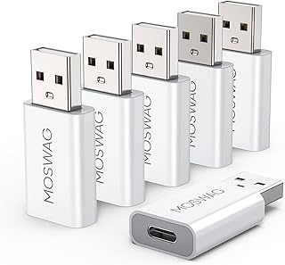 MOSWAG USB C Female to USB Male Adapter, USB C to USB Adapter Compatible with Apple MagSafe Charger, Watch Series Ultra/8/7/se, iMac, MacBook Pro, MacBook, Laptops, PC, Computers and More