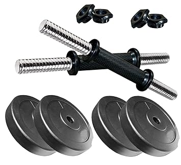 SIMRAN SPORTS 20 Kg Adjustable PVC Dumbbells Weight Plates With Dumbbells Rods, 20kg (5kgx4Pcs) Dumbbell Set For Men & Women Home Gym Equipments - image, photos