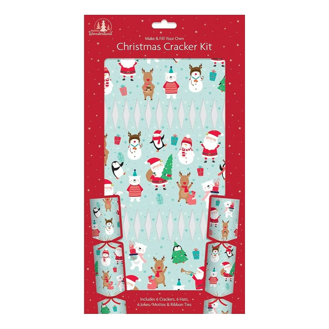 Qds Santa Snowman Rudolph & Friend Make And Fill Your Own Christmas Crackers Festive Seasonal Party Craft Kit (Santa Snowman Rudolph & Friend)