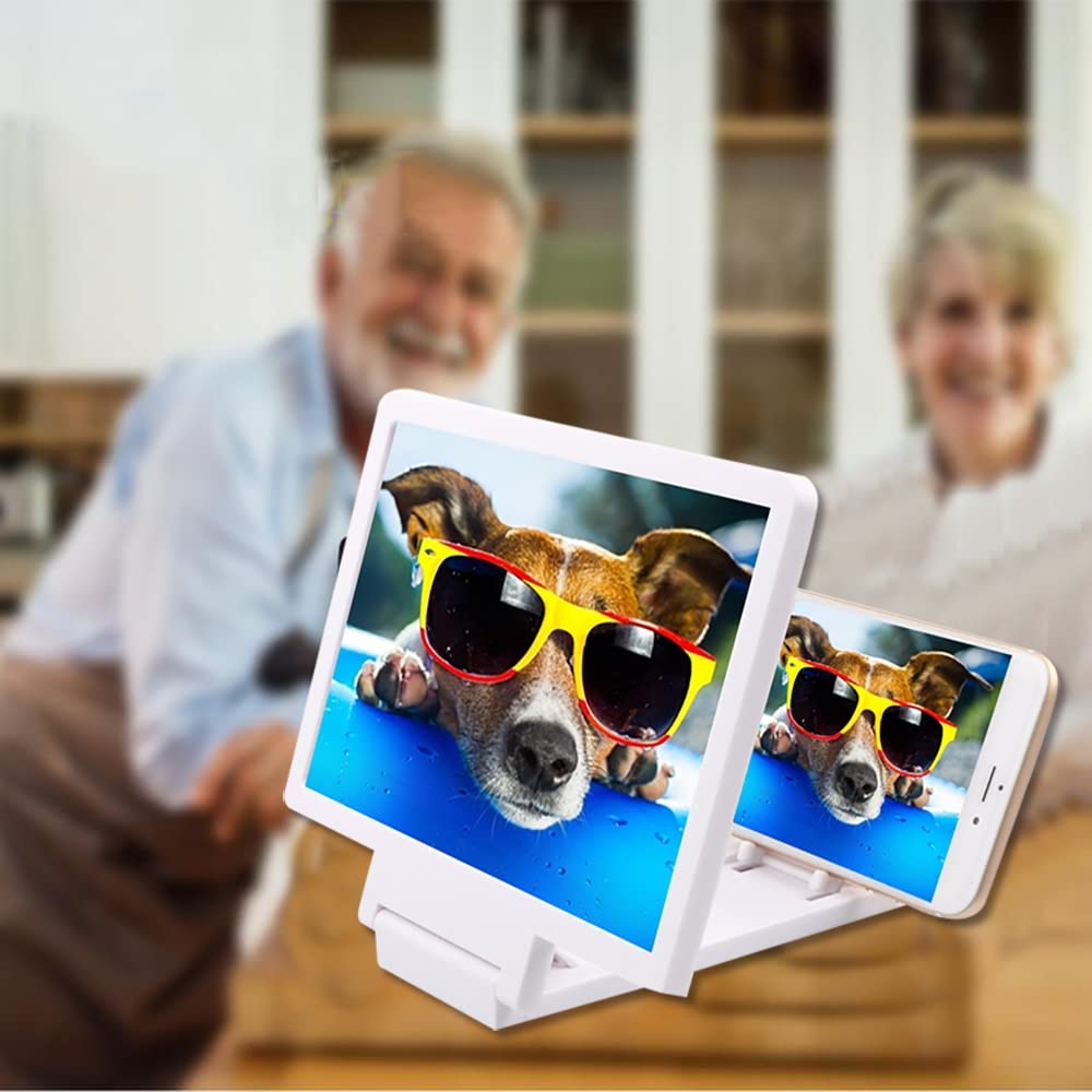 proiettore da tavolo per smartphone, Amplificatore video mobile 3D SmartStand, lente d'ingrandimento per film(Black)