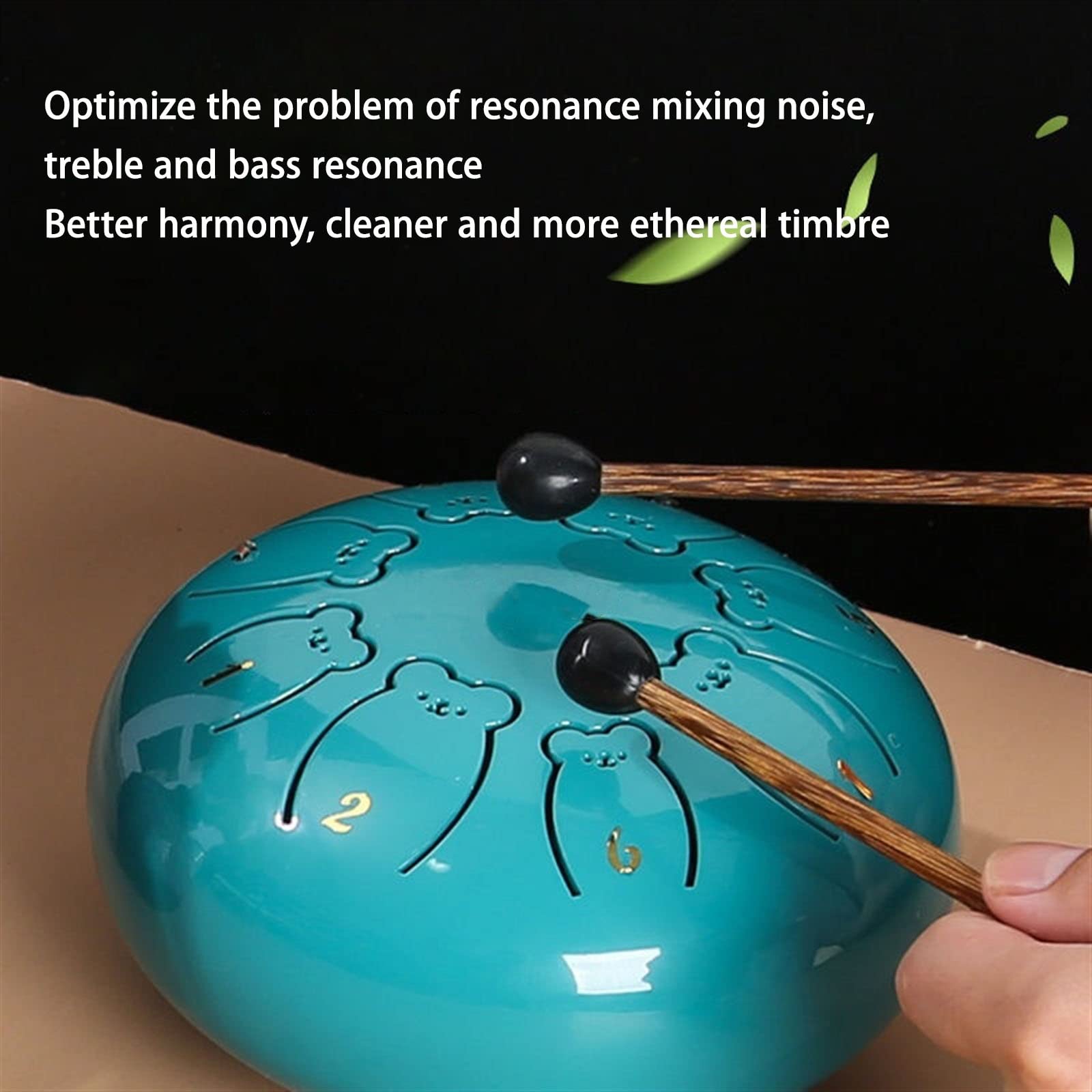 Petit Steel Tongue Drum 6 Pouces 8 Notes Tambour Handpan for Enfants Avec Sac De Transport, Livre De Musique, Mallets Et Autocollant Percussion(Rouge)