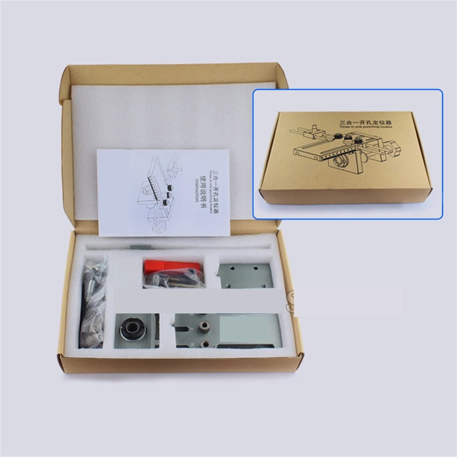 Dowelling Jig do mebli szybkie łączenie 3 w 1 lokalizator wiertła do drewna do zestawu narzędzi do wykrawania(DELUXE extended)