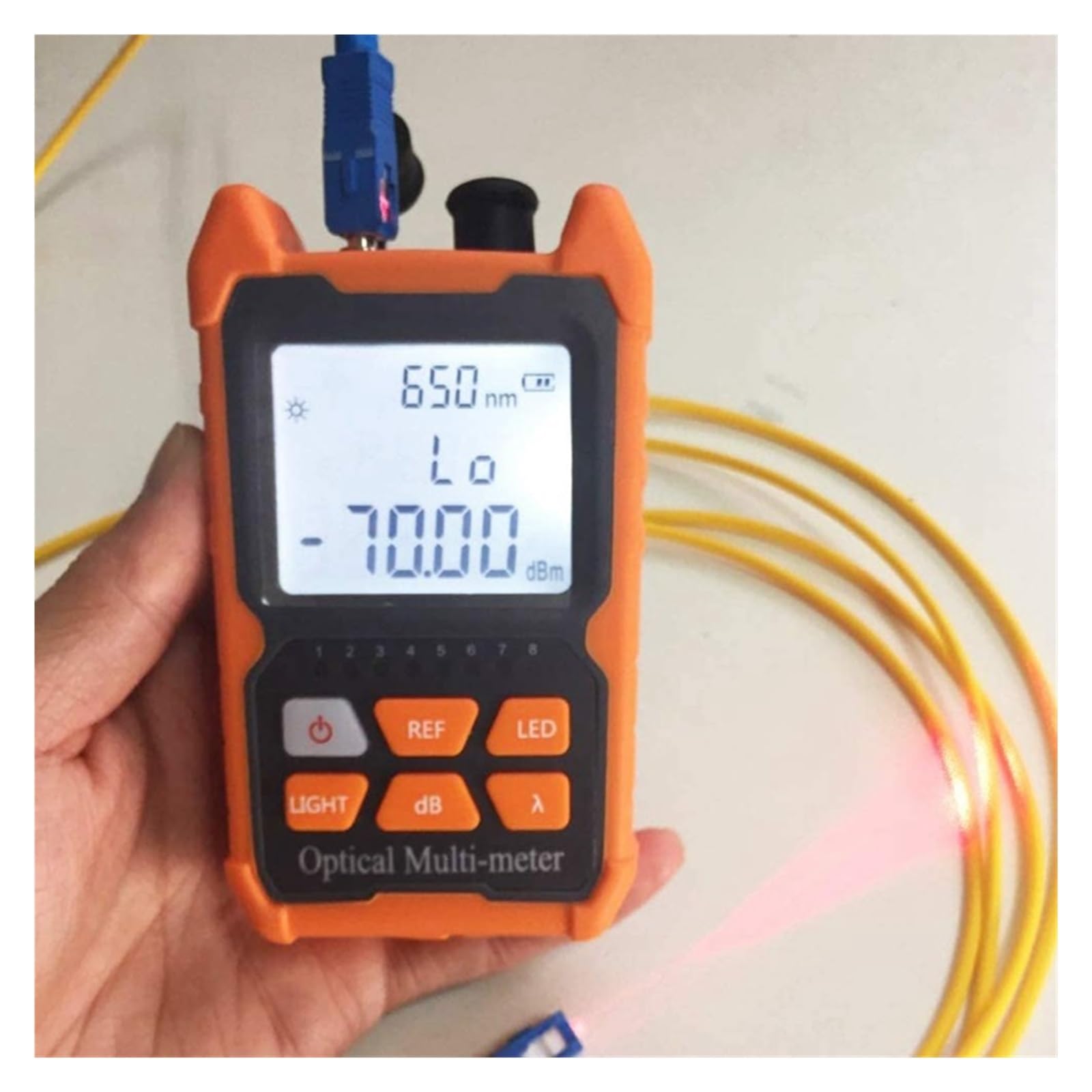 Photomètre à fibre, Testeur De Câble À Fibres Optiques Compteur De Puissance Optique Portable FC/SC/ST Interface Universelle Testeur De Fibres Intégré 1Mw Localisateur De Défauts Visuels Rapide et pré