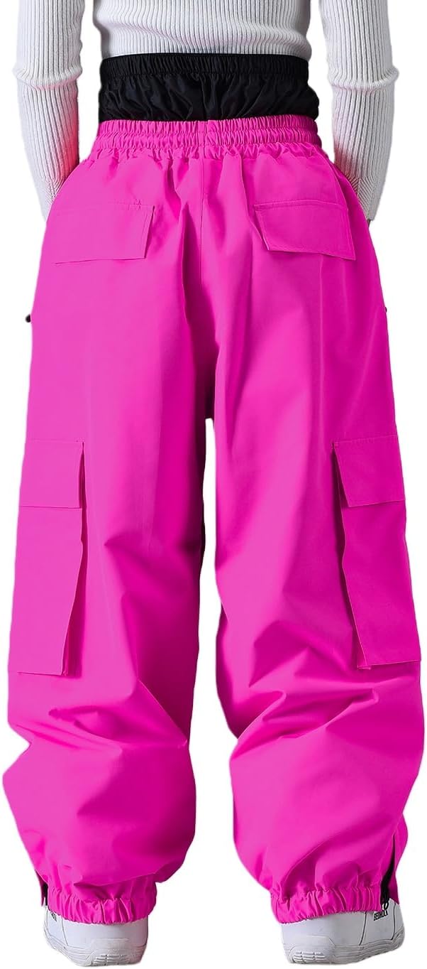ARCTIC QUEEN Snow Pants Unisex Baggy Snowboard Pants Loose Fit Insulated Windproof Waterproof for Ski Hiking Winter Outdoor