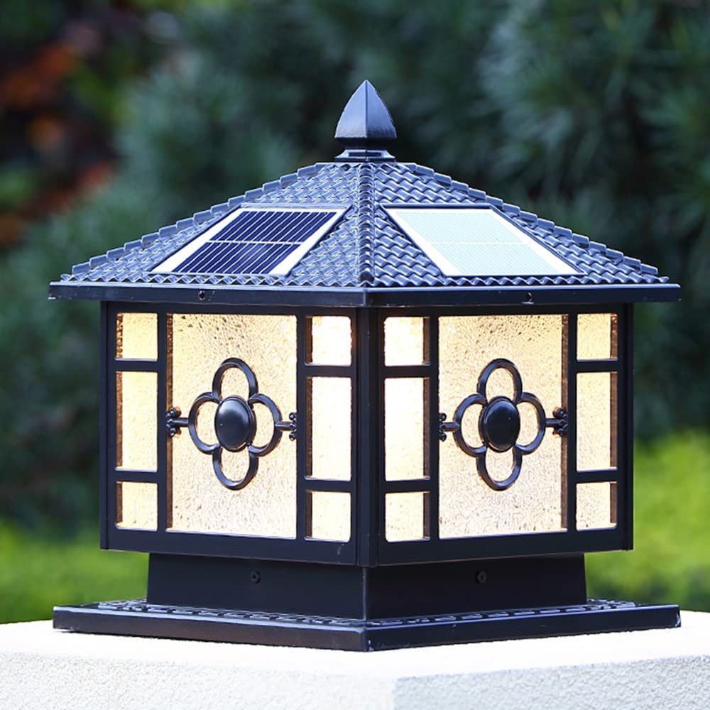 Lampa słupkowa Zewnętrzna lampa solarna LED Trójkolorowa ściemnialna lampa kolumnowa IP55 Wodoodporna lampa stygmatyczna Ścieżka ogrodowa Patio Light Gate Słupek słupkowy Light Ogrodzenie Światło gank