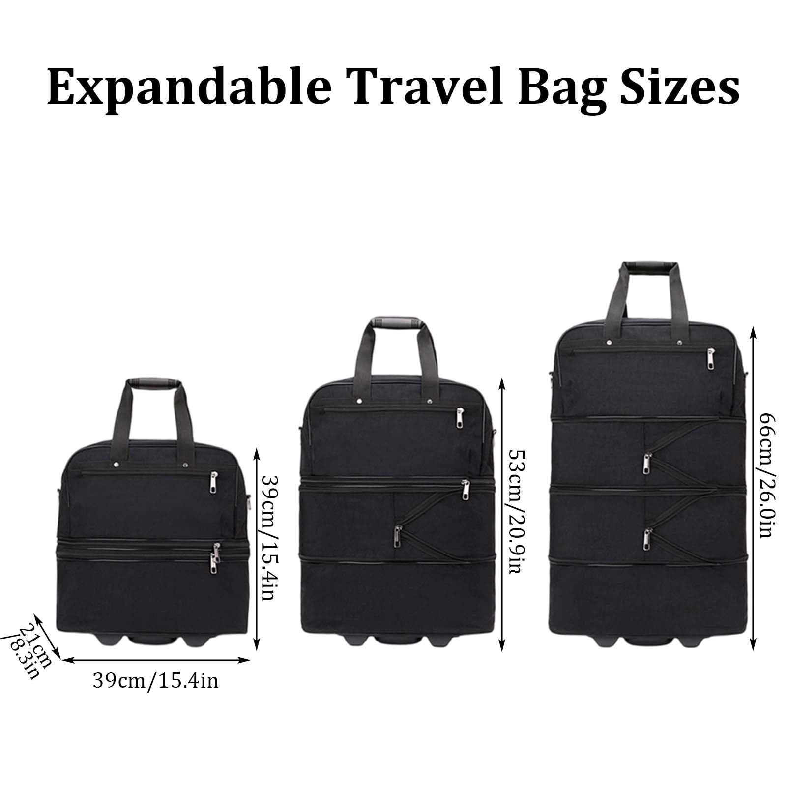 50L Borsone Espandibile con Ruote Borsoni da Viaggio Sportivi Palestra Valigia Morbido Piegevole Borsa Palestra Impermeabile per Weekend Viaggi Brevi con spallacci Wheeled Travel Duffle Bag，Verde