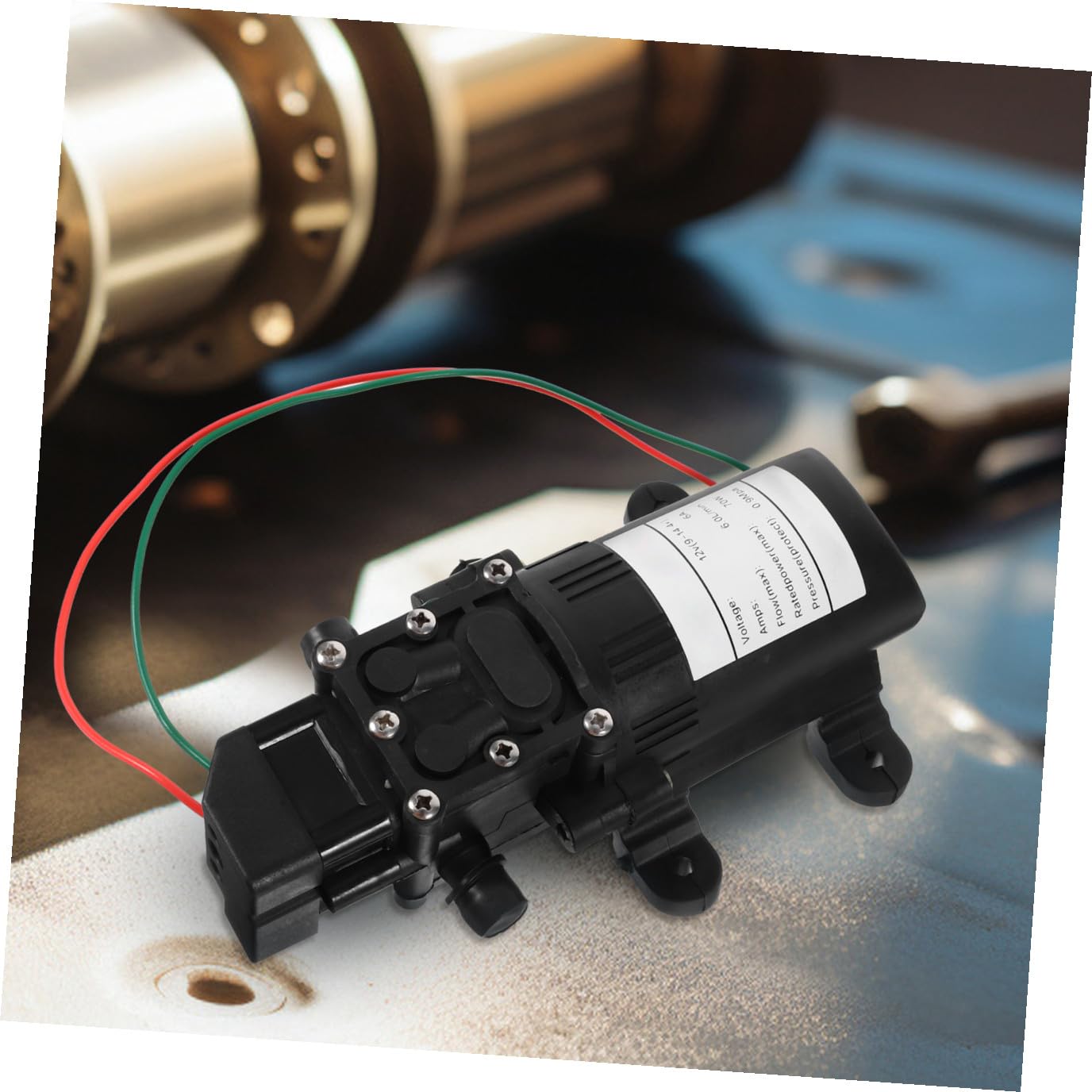 PLAFOPE Bomba de Agua Eléctrica de 12v y 70w, Mini Bomba de Agua de Plástico Negra Gran Caudal y Fácil Instalación para Transferencia y Adición de Líquidos