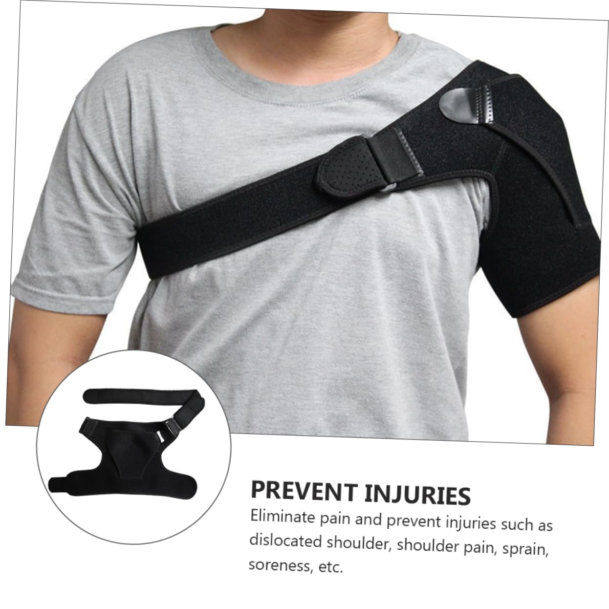FOMIYES Adjustable Shoulder Brace for Men Black Shoulder Protector and Support Strap for Workout and Injury Comfortable Shoulder Protection Brace for Enhanced Stability