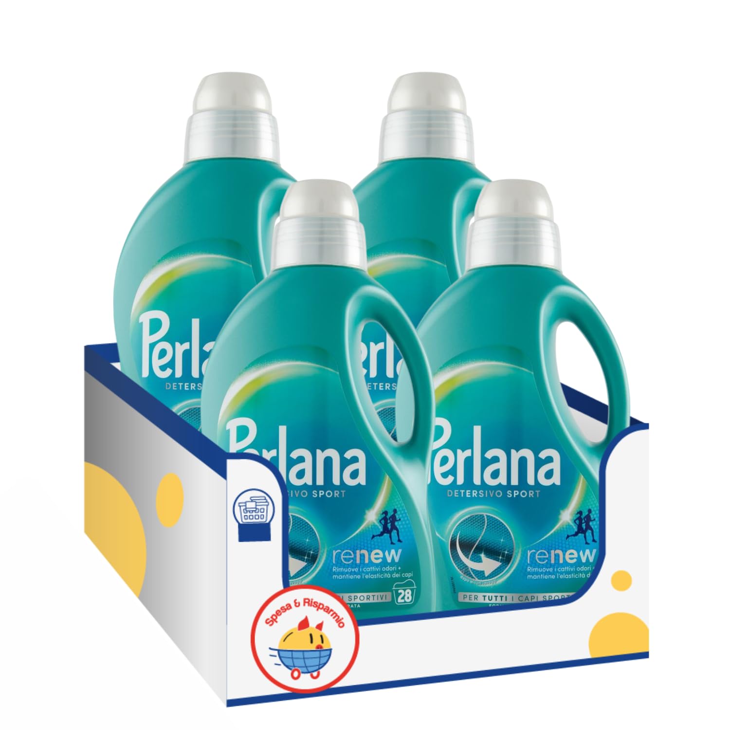 Detersivo per Abbigliamento Sportivo – 28 Lavaggi – 1440 ml kit con Spugna Brandizzata SPESA & RISPARMIO Inclusa – Variazioni 4/8/12 Pezzi (4)