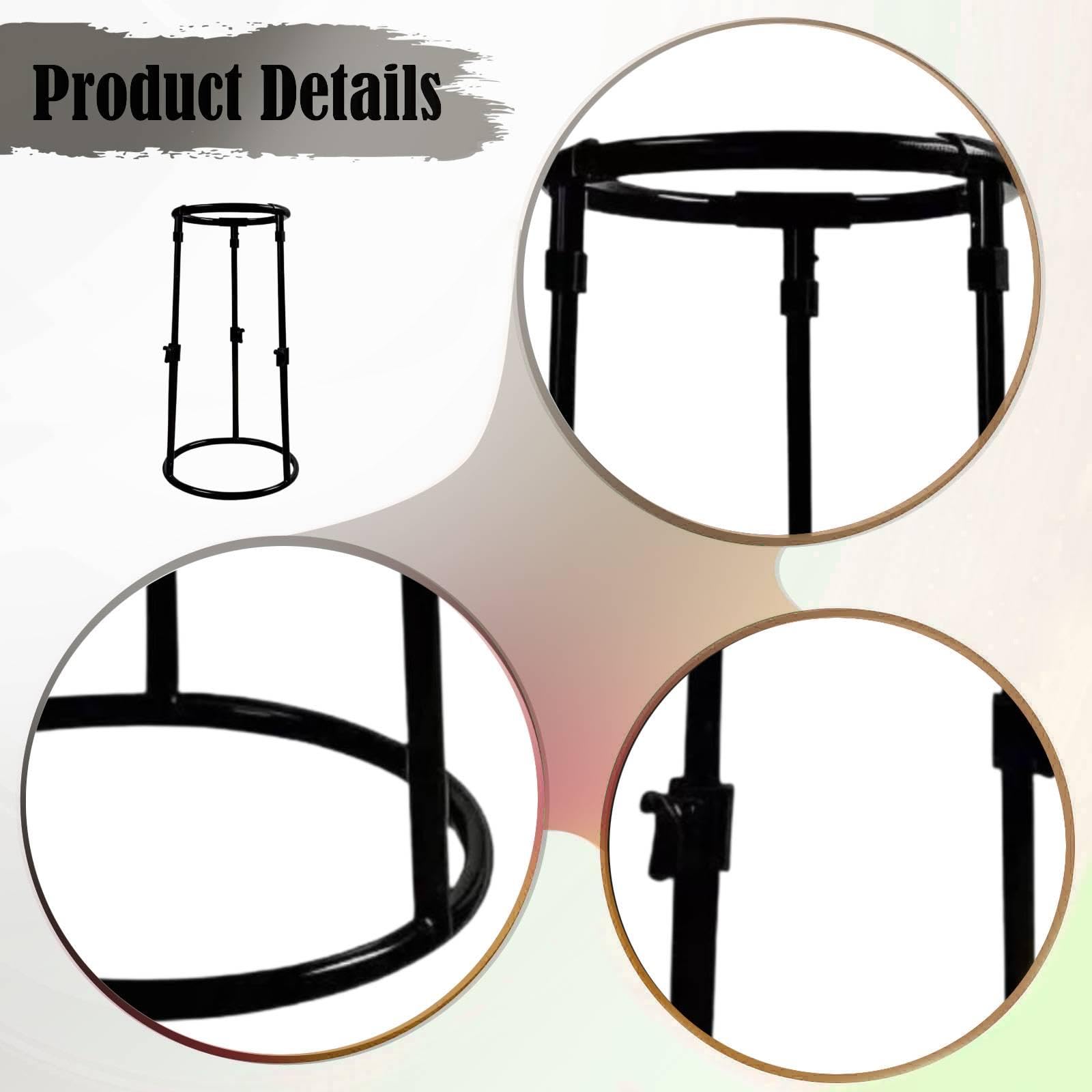 Soporte suelo para djembé, soporte percusión, práctico, estable para actuaciones en escenario, estante para batería altura ajustable, 23.5 Cm