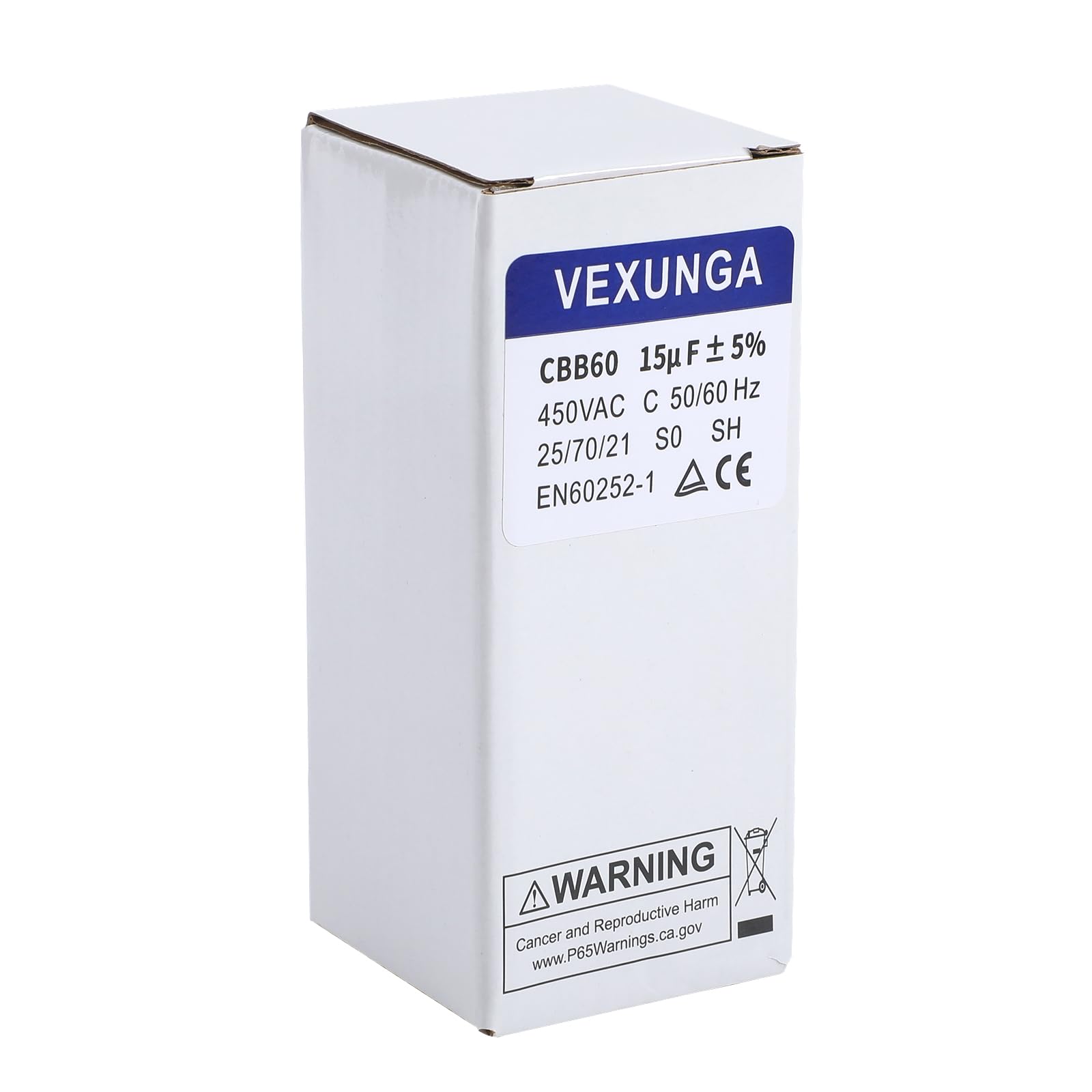 Condensatore Avviamento 15uF 450V VEXUNGA CBB60 AC per Motore Elettrico 40x70mm 50/60Hz