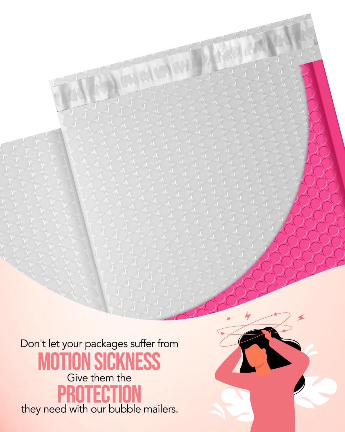GSSUSA Lot de 100 enveloppes à bulles pour envoi postal, 15,2 x 25,4 cm, avec 50 enveloppes roses et 50 enveloppes à bulles auto-adhésives pour petites entreprises, couleurs mélangées