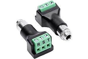 3.5mm Stereo Female Terminal Block Panel Mount Connector 2 Pack 丨 STAXICO Audio/Video Connector
