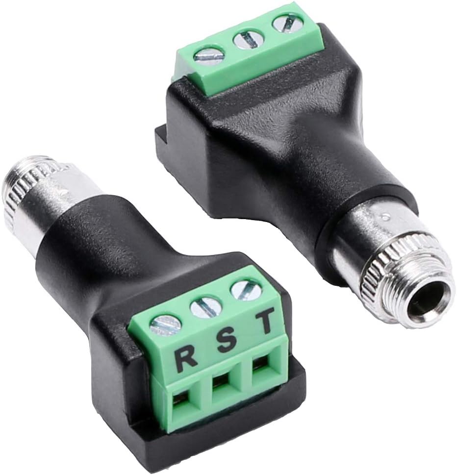 3.5mm Stereo Female terminal block panel mount connector 2 pack