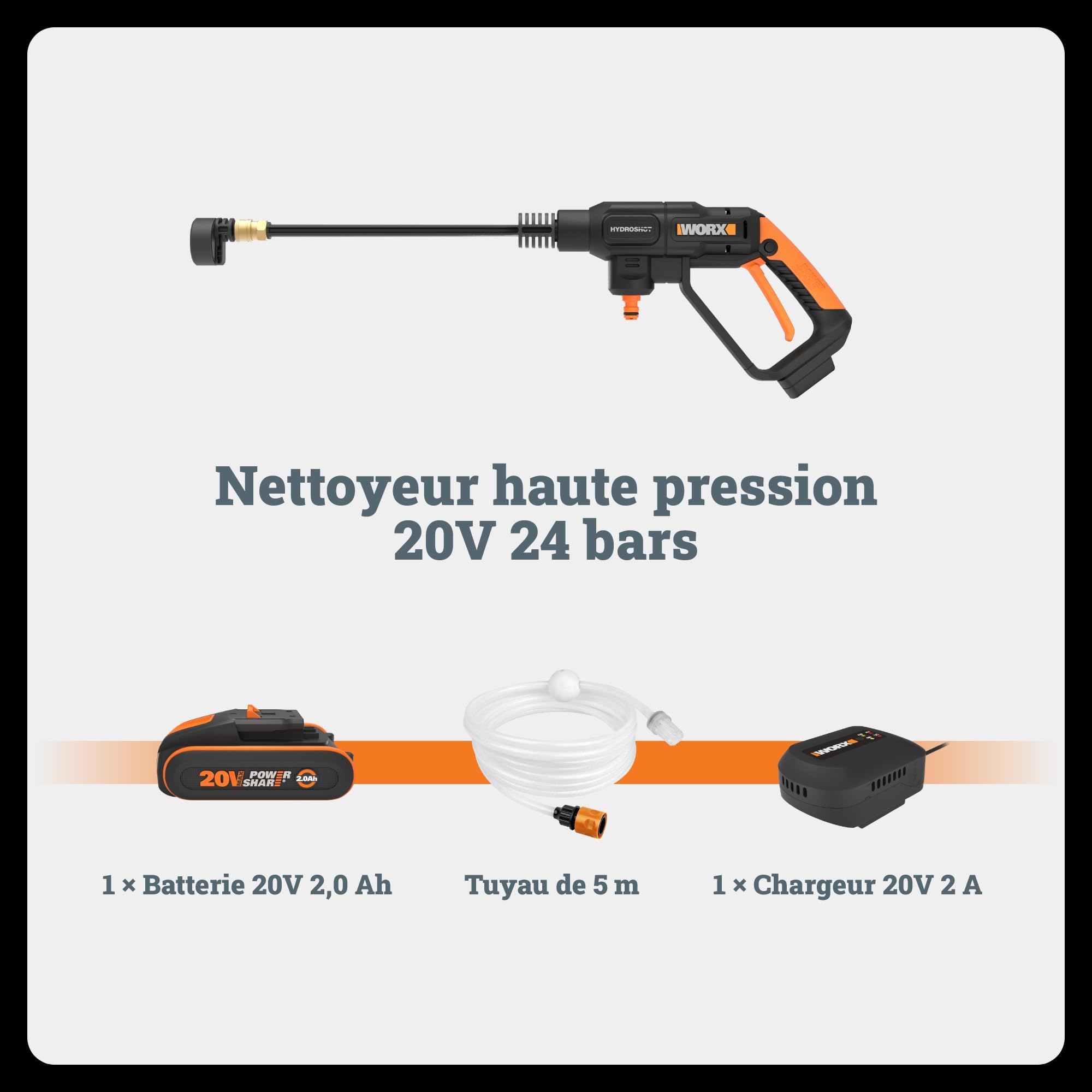 WORX Nettoyeur Haute Pression sans Fil 20V Hydroshot WG621E