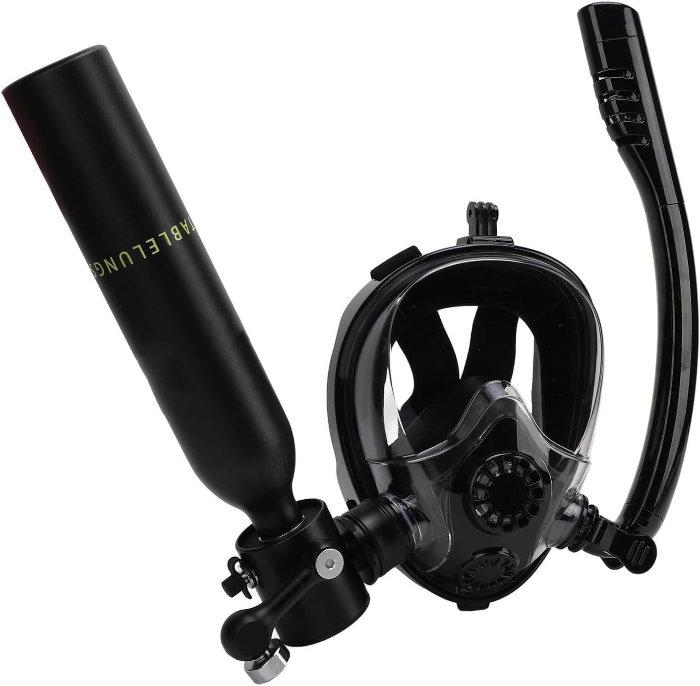 Portable 0.5L Diving Breathing System Snorkel Full Face Cover with 180 Clear Lens for Diving Snorkeling Underwater Adventure Efficient Airflow Design & Flexible Breathing System