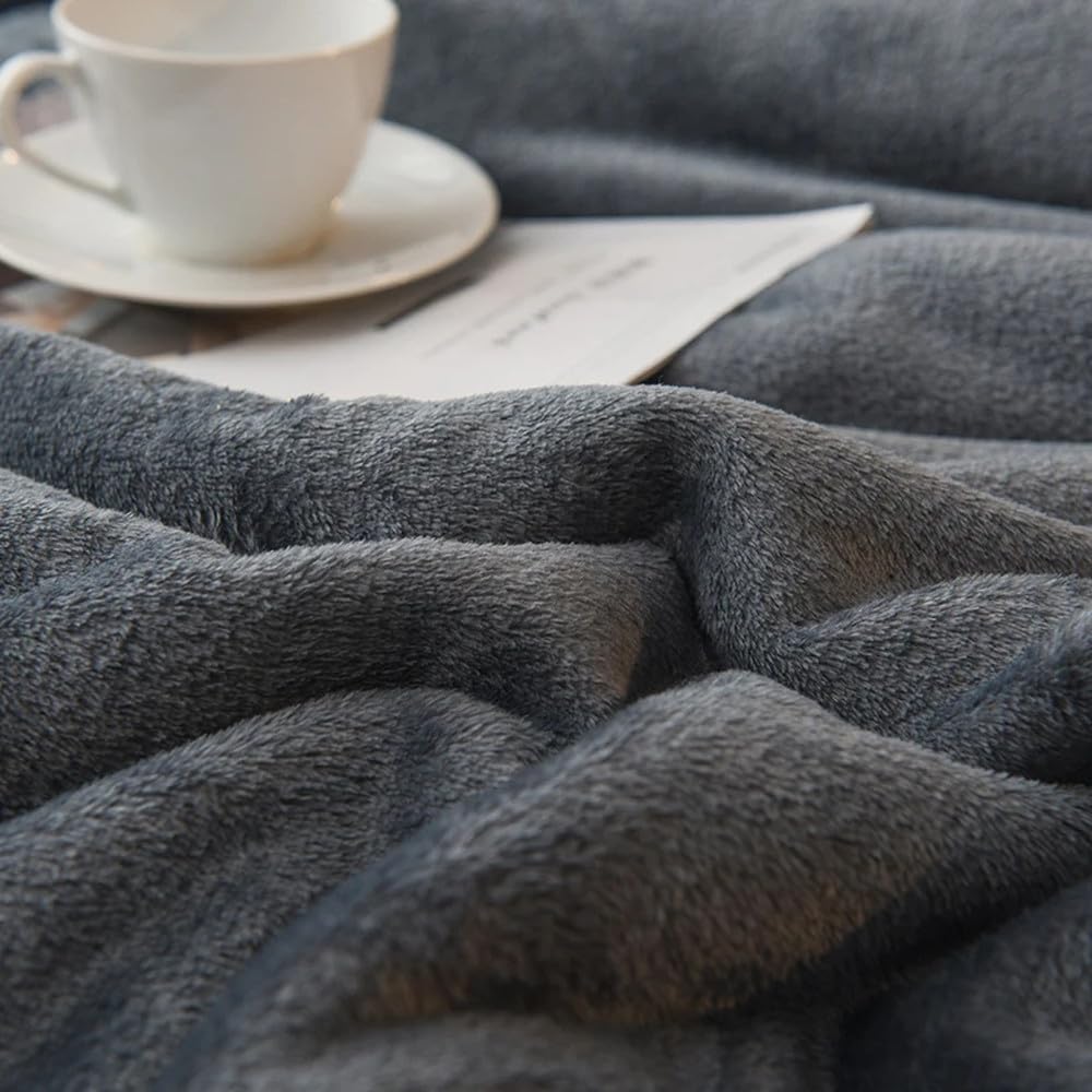 Coperta di lana per tenere al caldo le coperte invernali, copripiumino matrimoniale double face, copriletto da campeggio per letto matrimoniale, grigio argento, 180x200 cm, 1,5 kg
