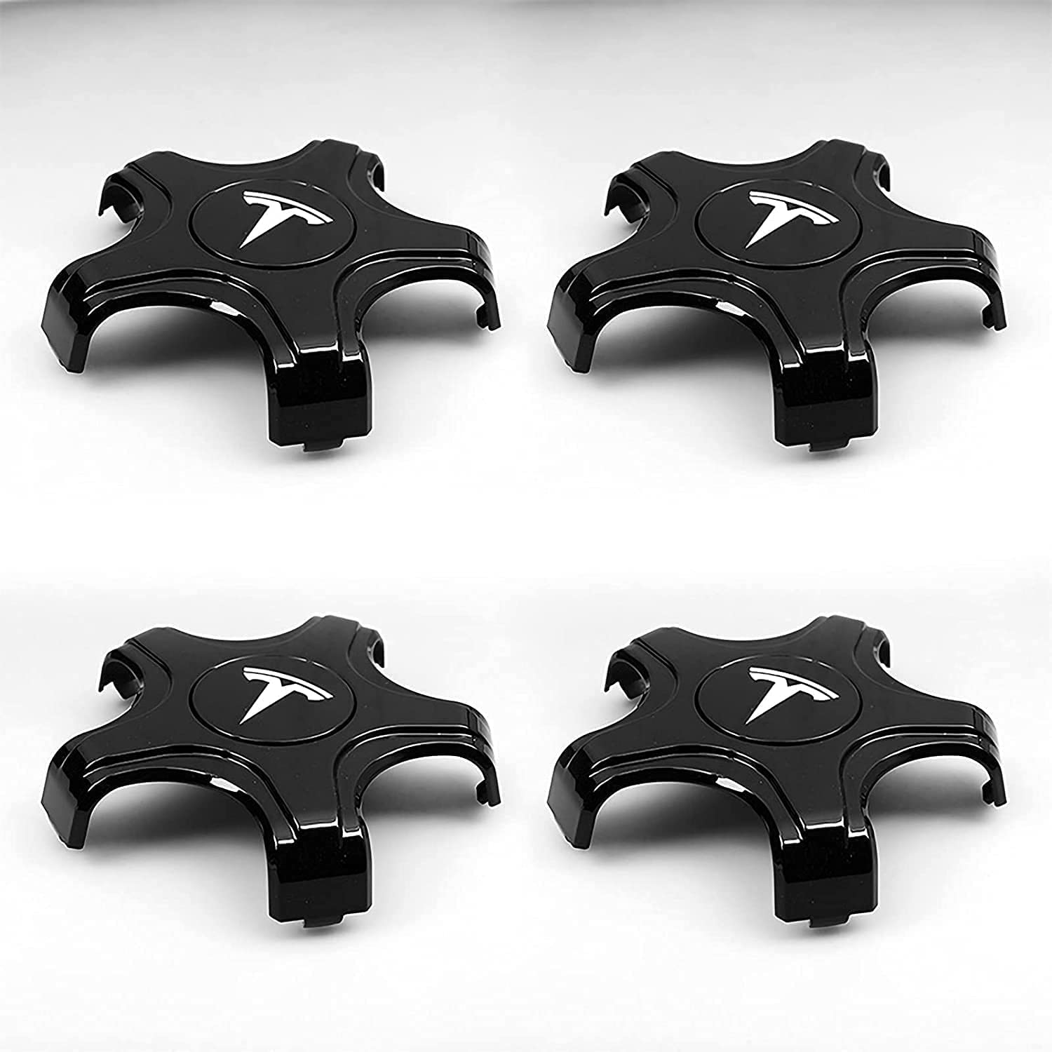 DVSWRB 4Pcs Car Hub Caps for Tesla Model 3 X S 2017 2018 2019 2020 2021, ABS Auto Logo Wheel Center Cover Sunscreen Waterproof Dust-Proof Anti Rust Tire Rims Badge Styling Accessories